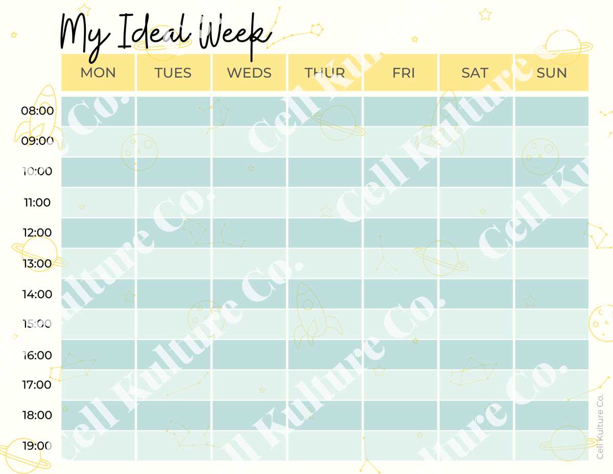 ideal week calendar template