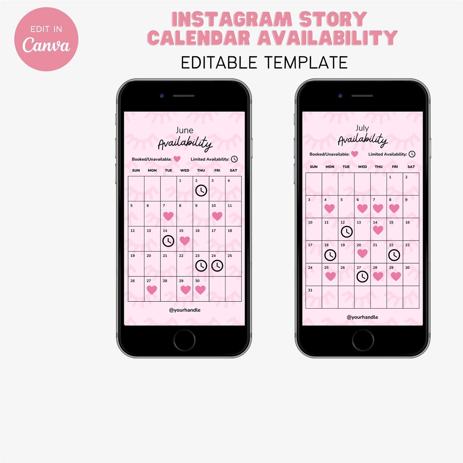 instagram calendar template