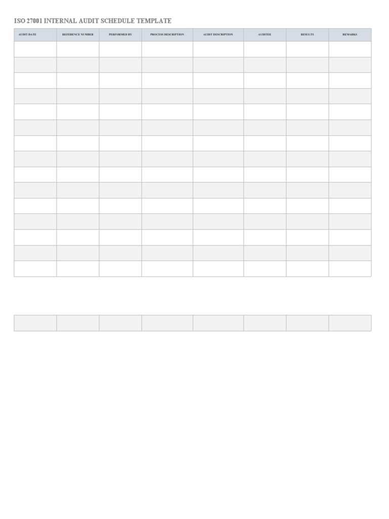 internal audit calendar template