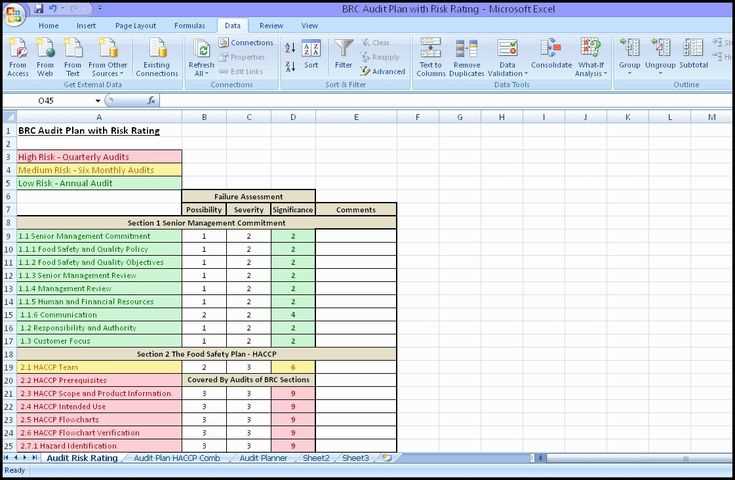 internal audit calendar template