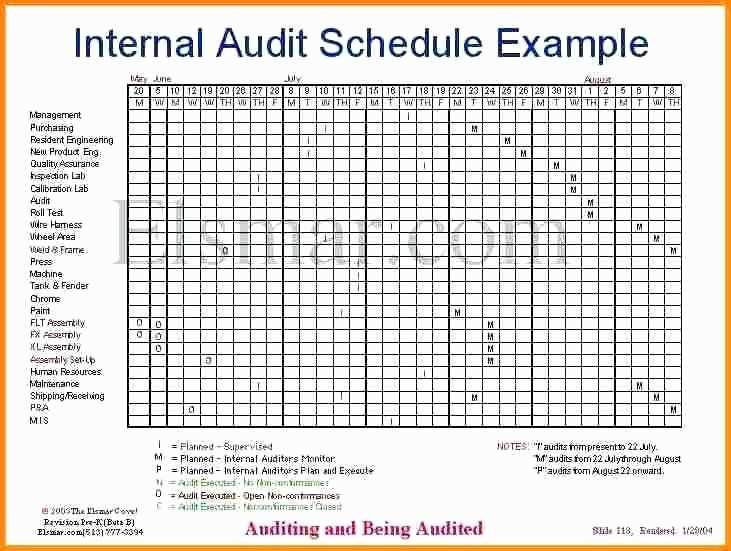 internal audit calendar template