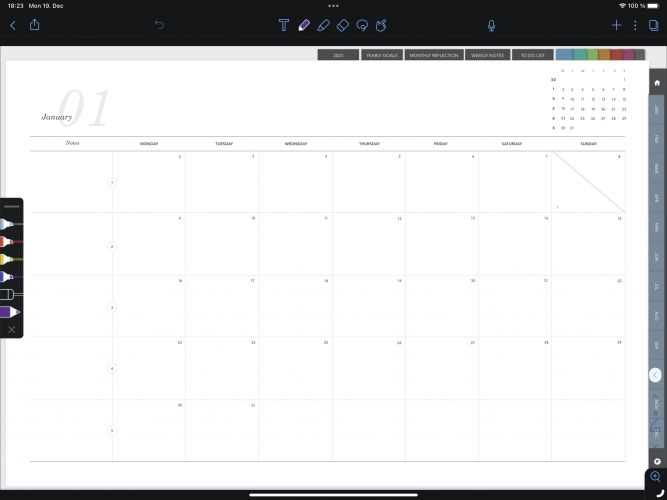 ipad calendar template free