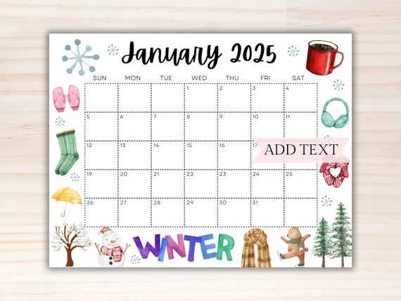 january 2025 calendar editable template