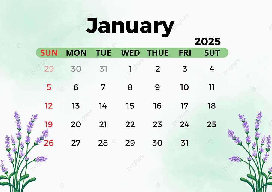 january calendar template 2025