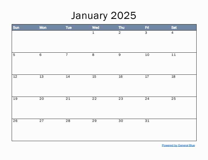 january calendar template 2025