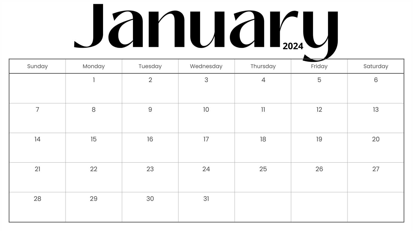 january calendar template