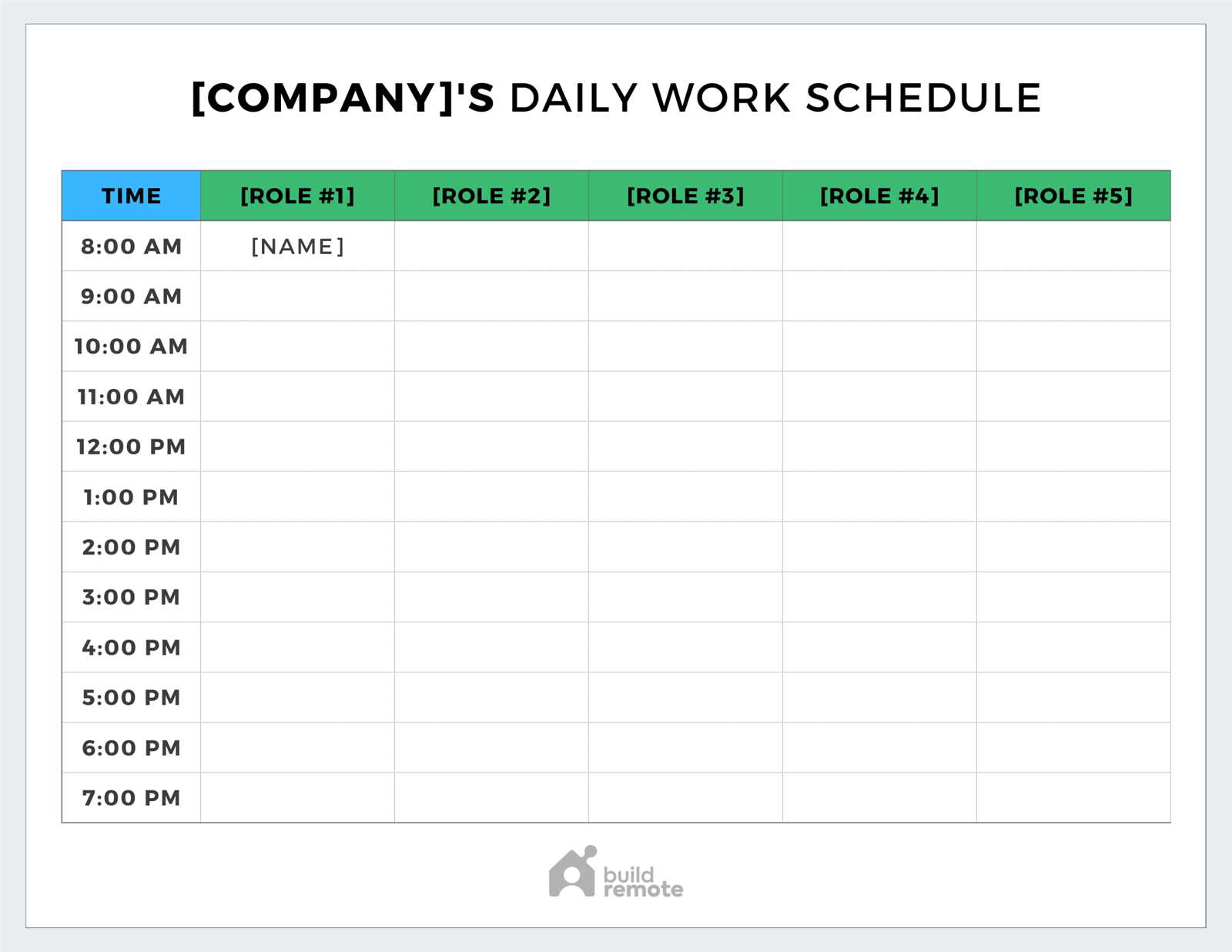 job scheduling calendar template