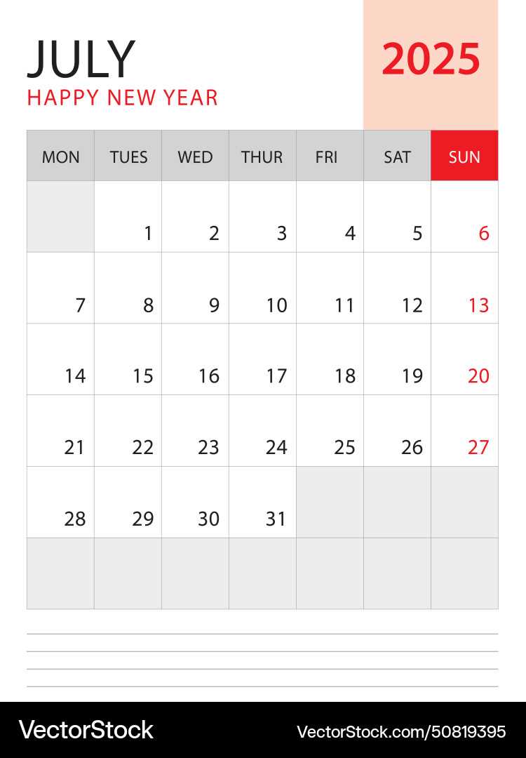 july calendar template 2026