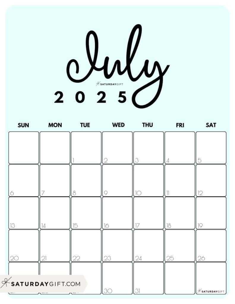 july template calendar 2026
