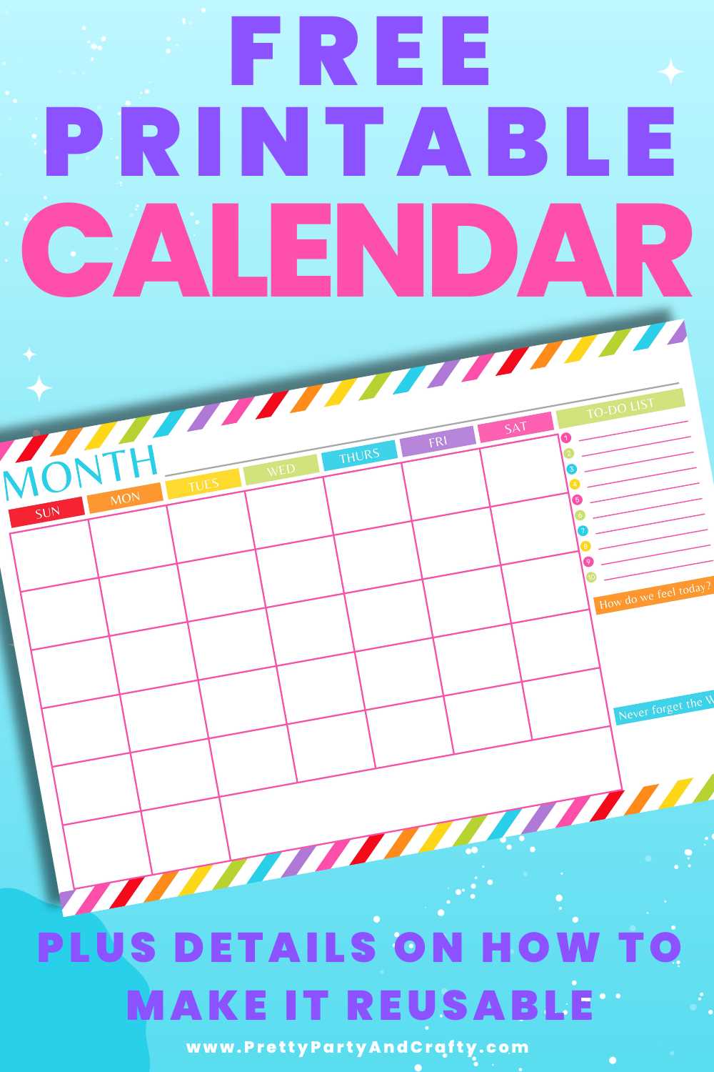 large print calendar template