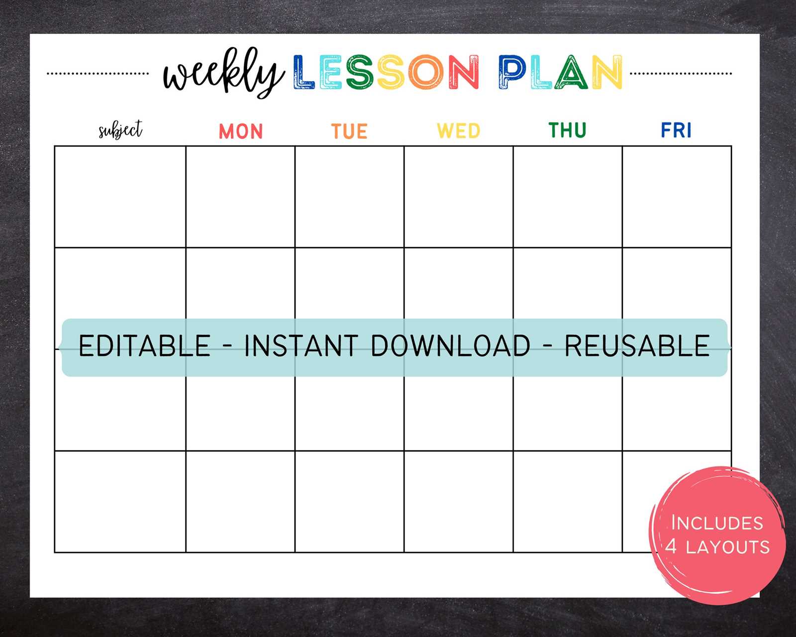 lesson plan calendar template