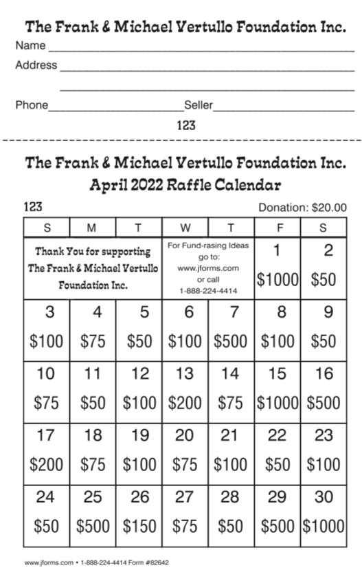 lottery calendar fundraiser template