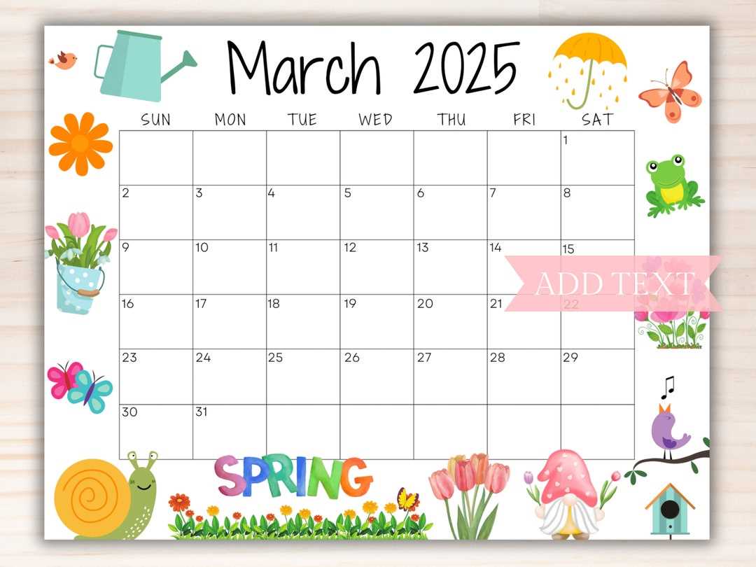 march 2025 calendar template free