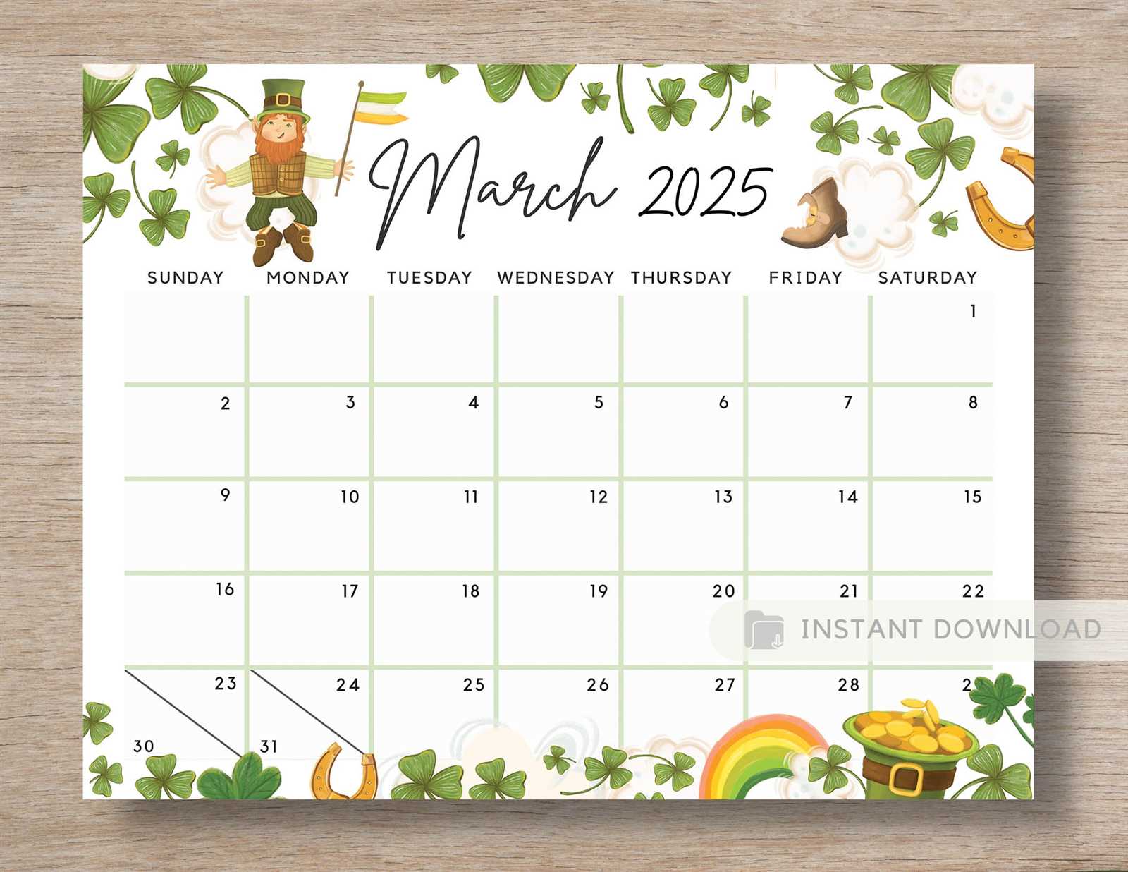 march 2026 calendar template