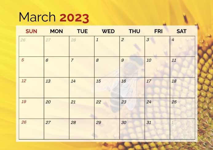 march calendar template