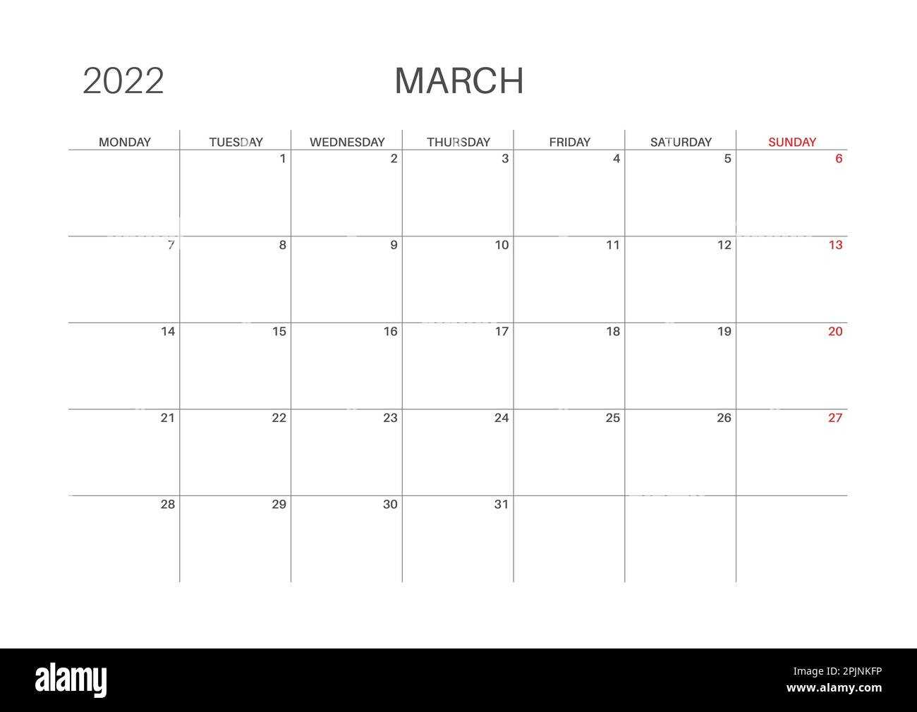 march template calendar