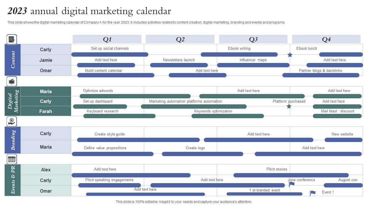 marketing activities calendar template