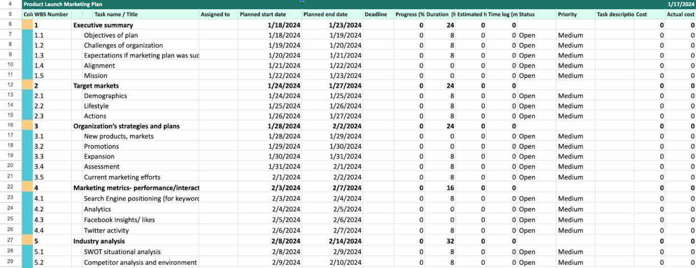 marketing activities calendar template