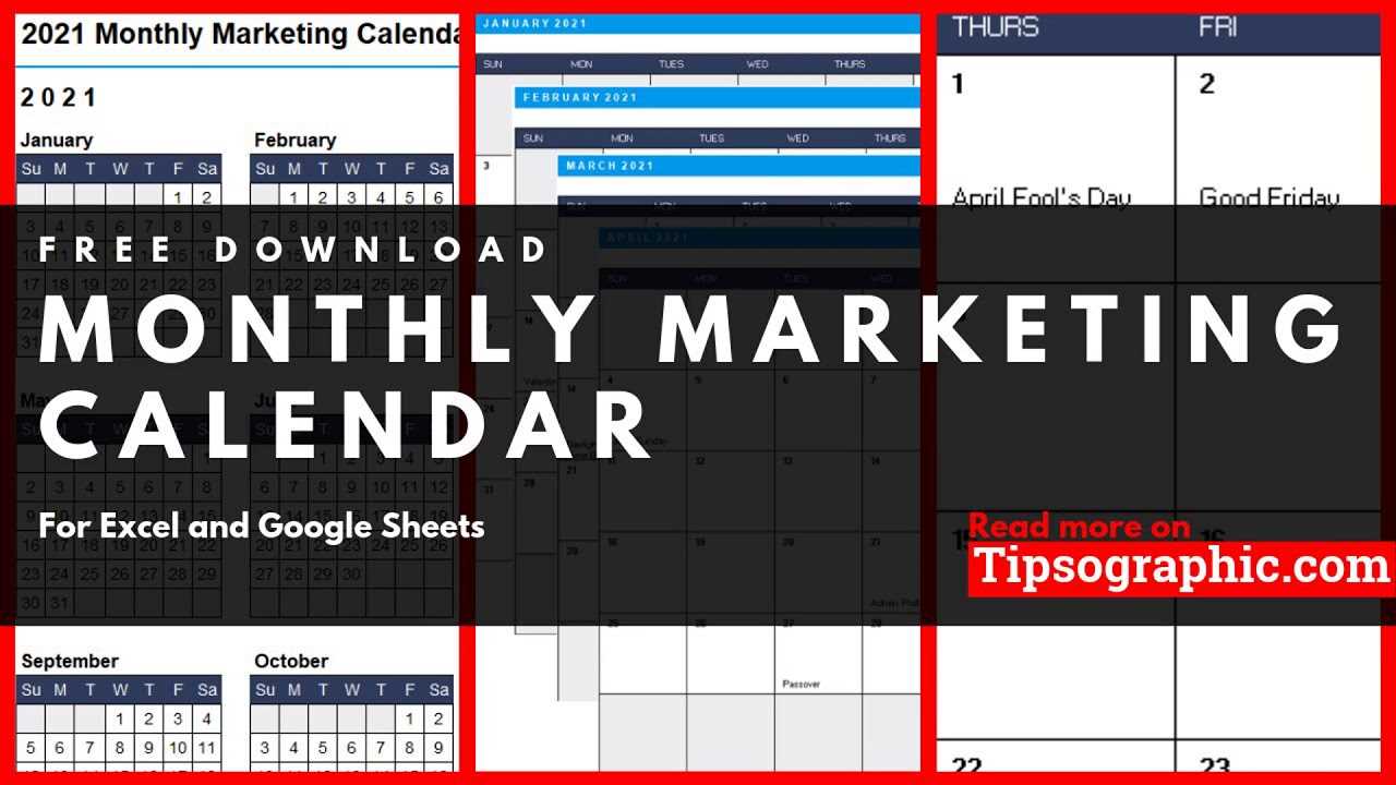 marketing calendar template download