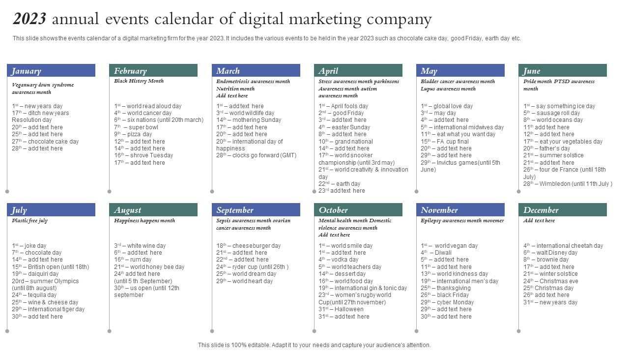 marketing events calendar template