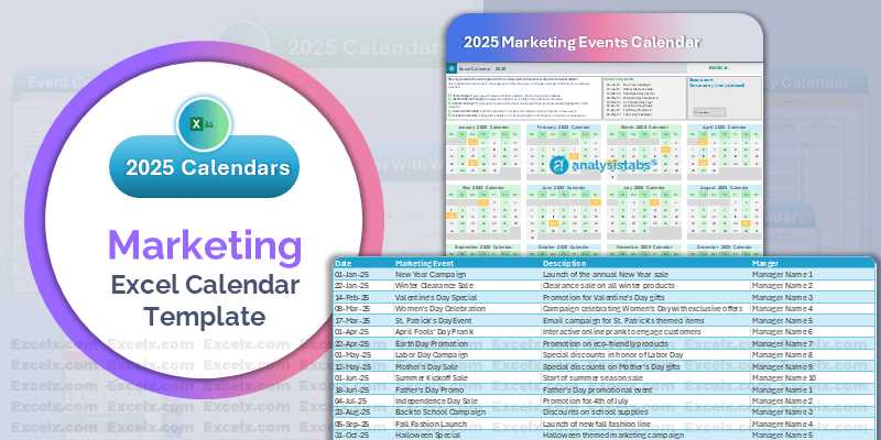 marketing events calendar template