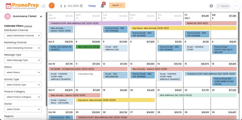 marketing promotional calendar template