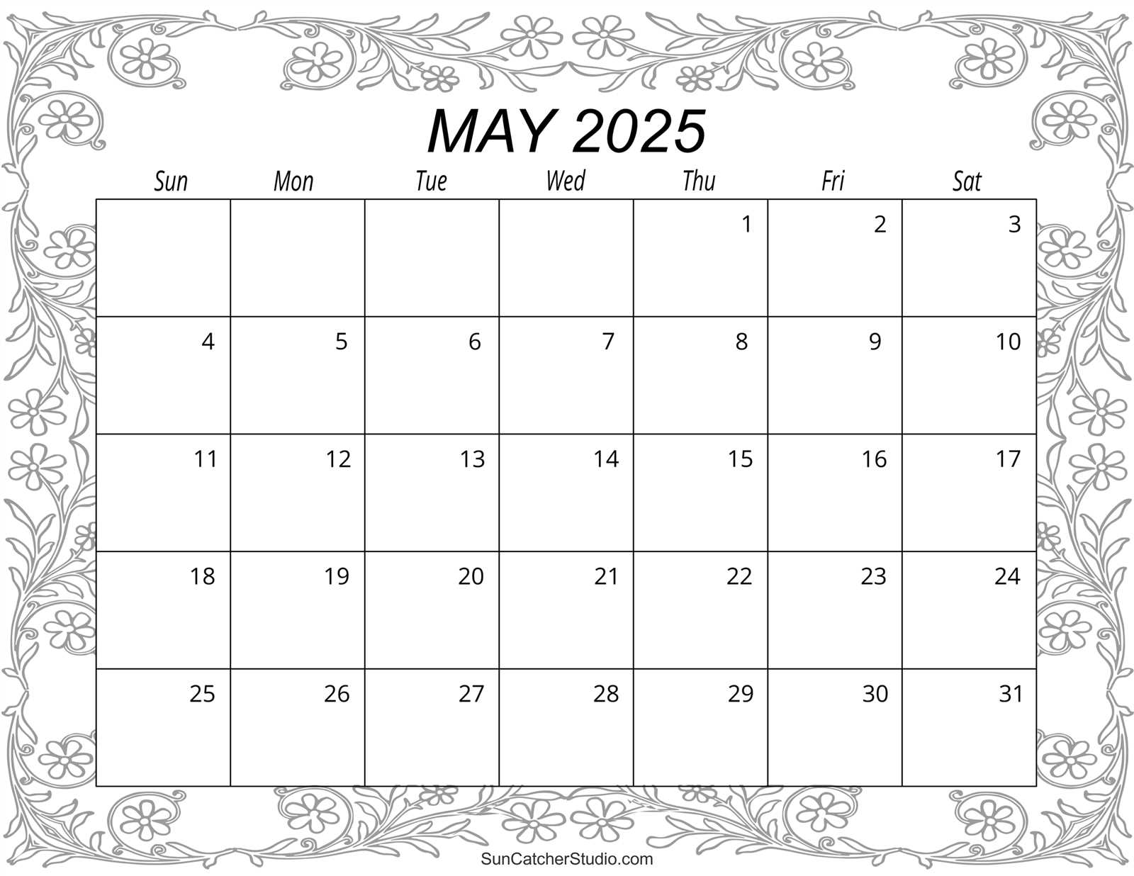 may calendar template 2025