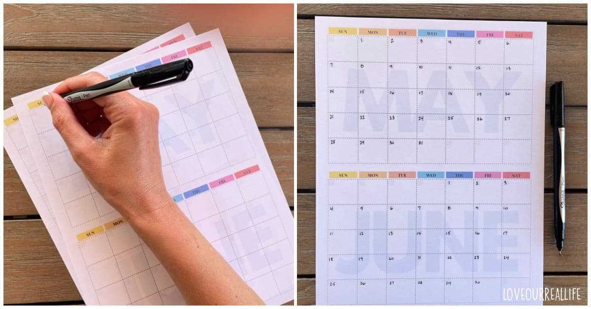 may june calendar template