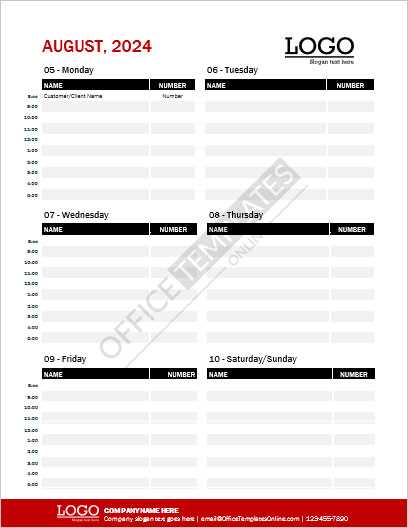 microsoft online calendar templates