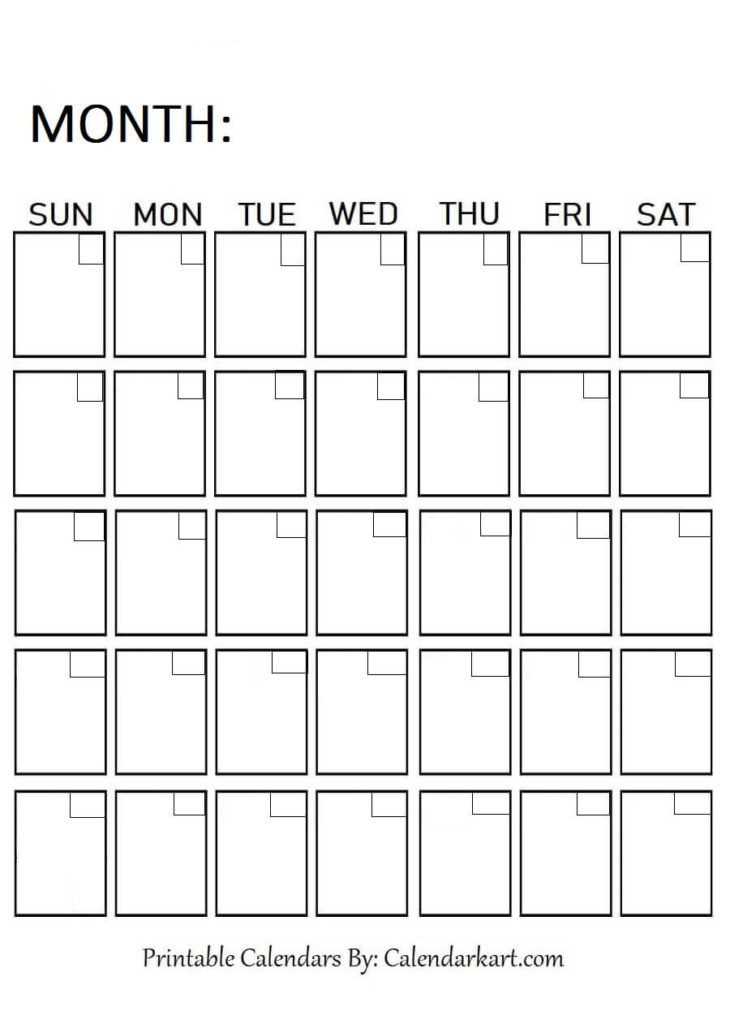 mini blank calendar template