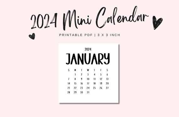 mini monthly calendar template