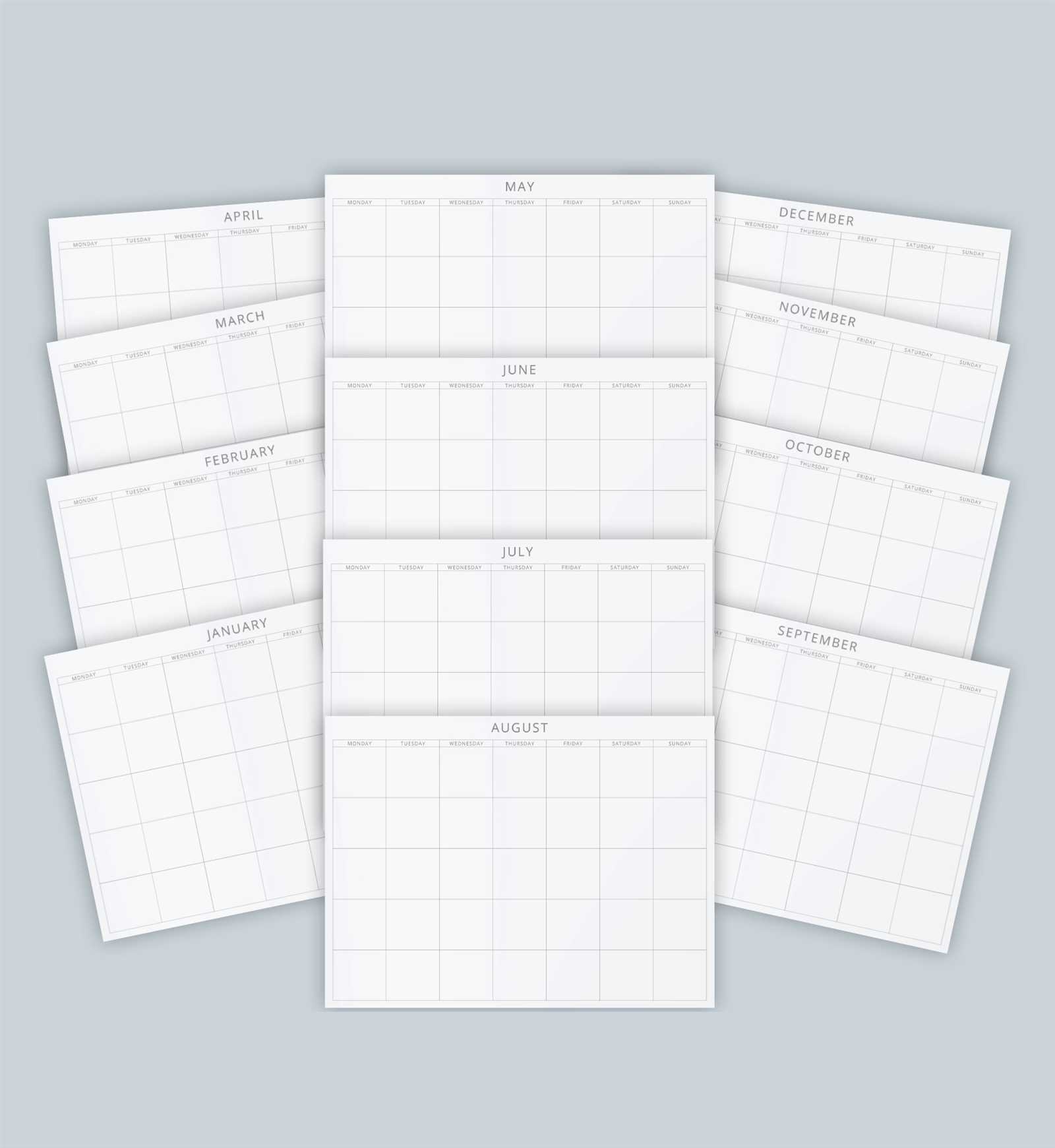 month at a glance calendar template