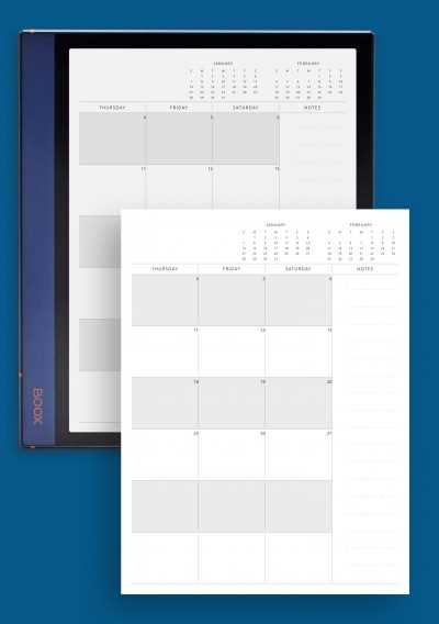 monthly agenda calendar template