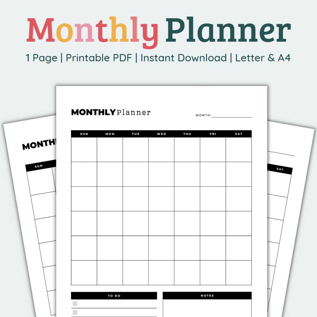 monthly agenda calendar template