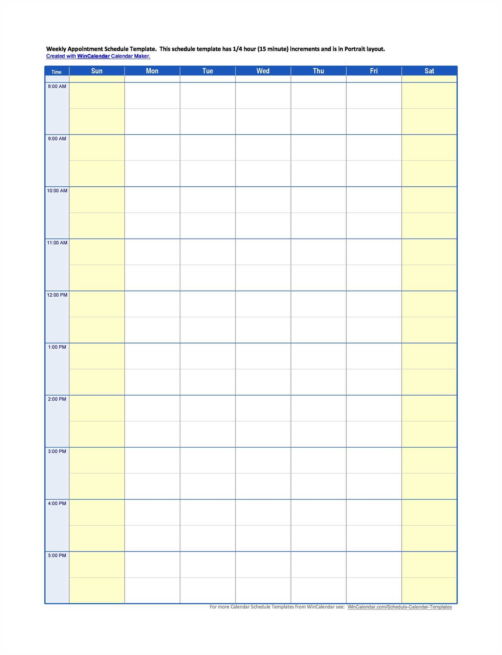 monthly appointment calendar template