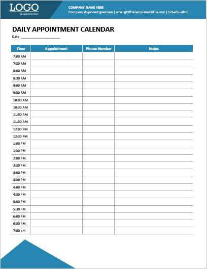 monthly appointment calendar template