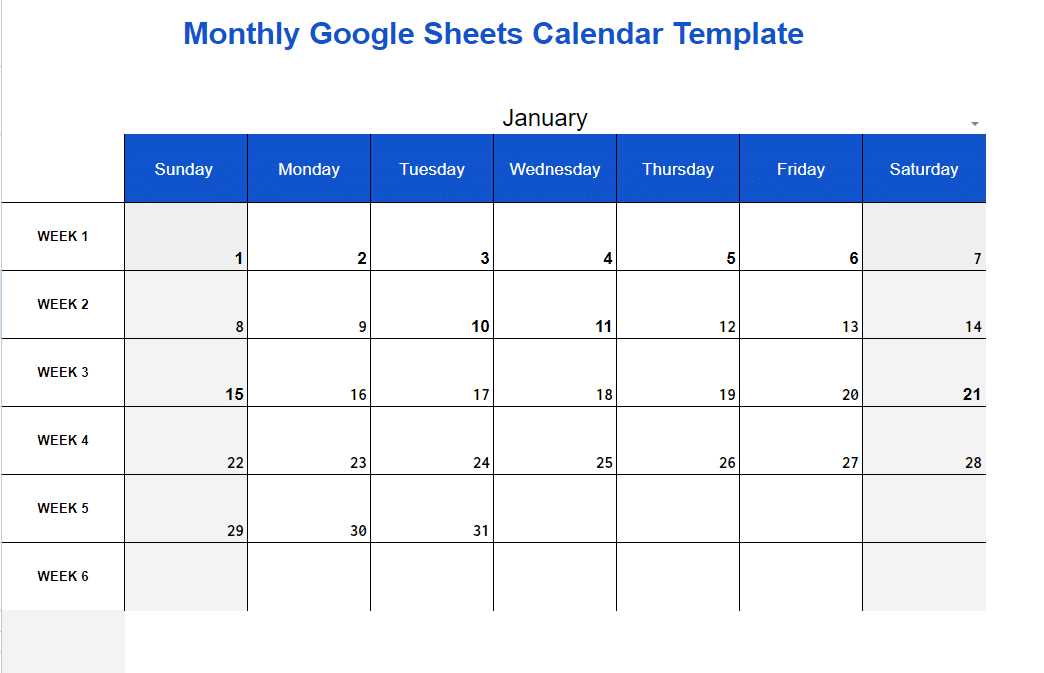 monthly calendar sign up sheet template