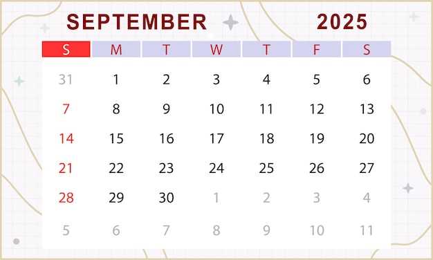 monthly calendar template 2025 september