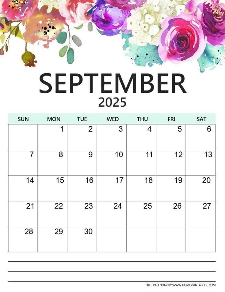 monthly calendar template 2025 september