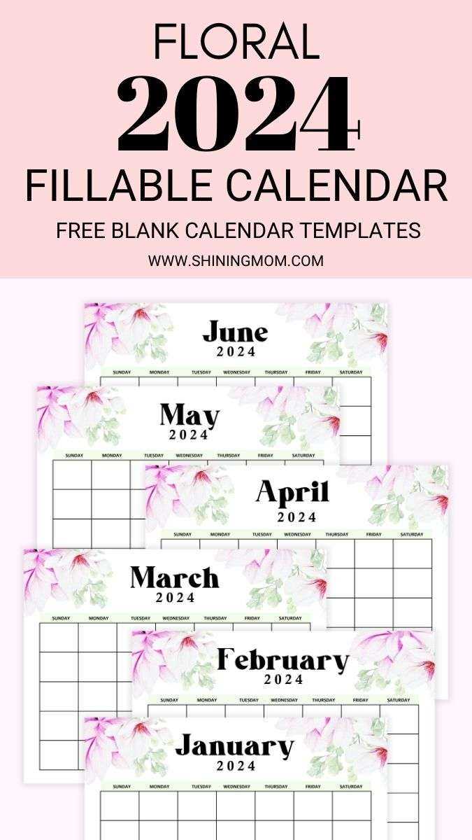 monthly calendar template free download