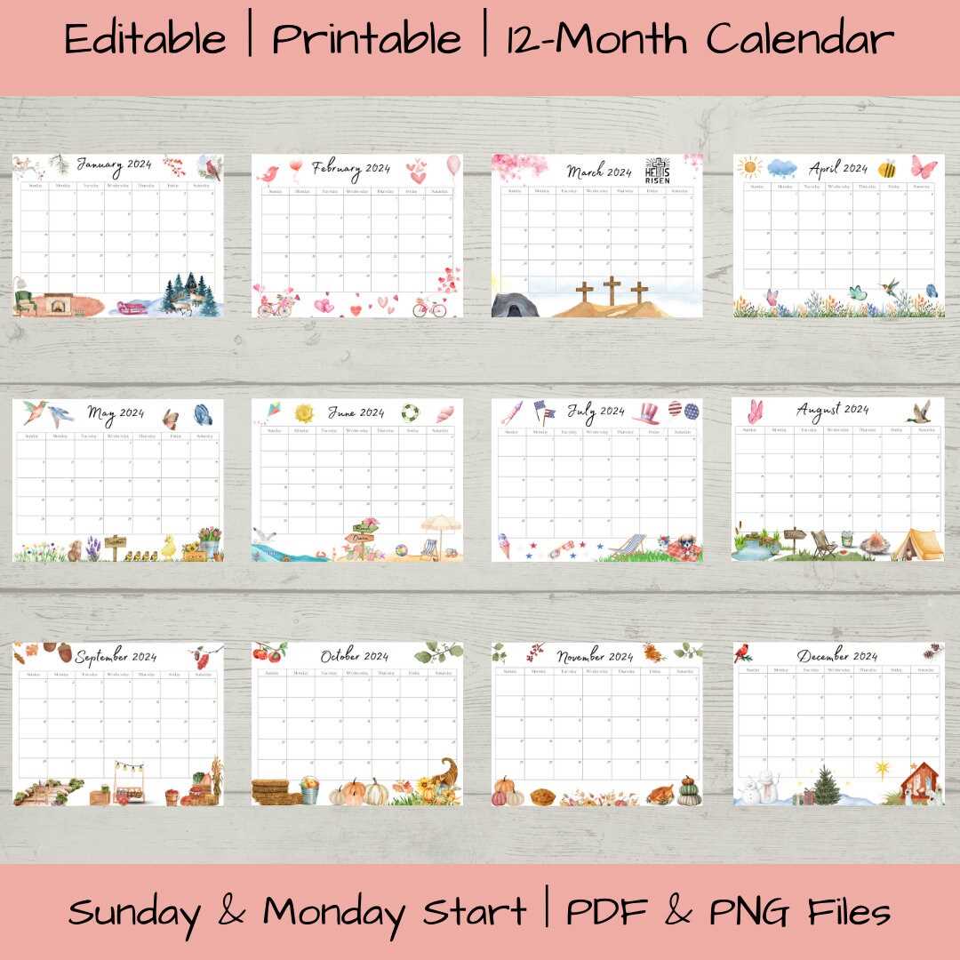 monthly church calendar template