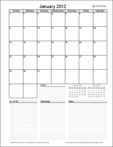 monthly editable calendar template