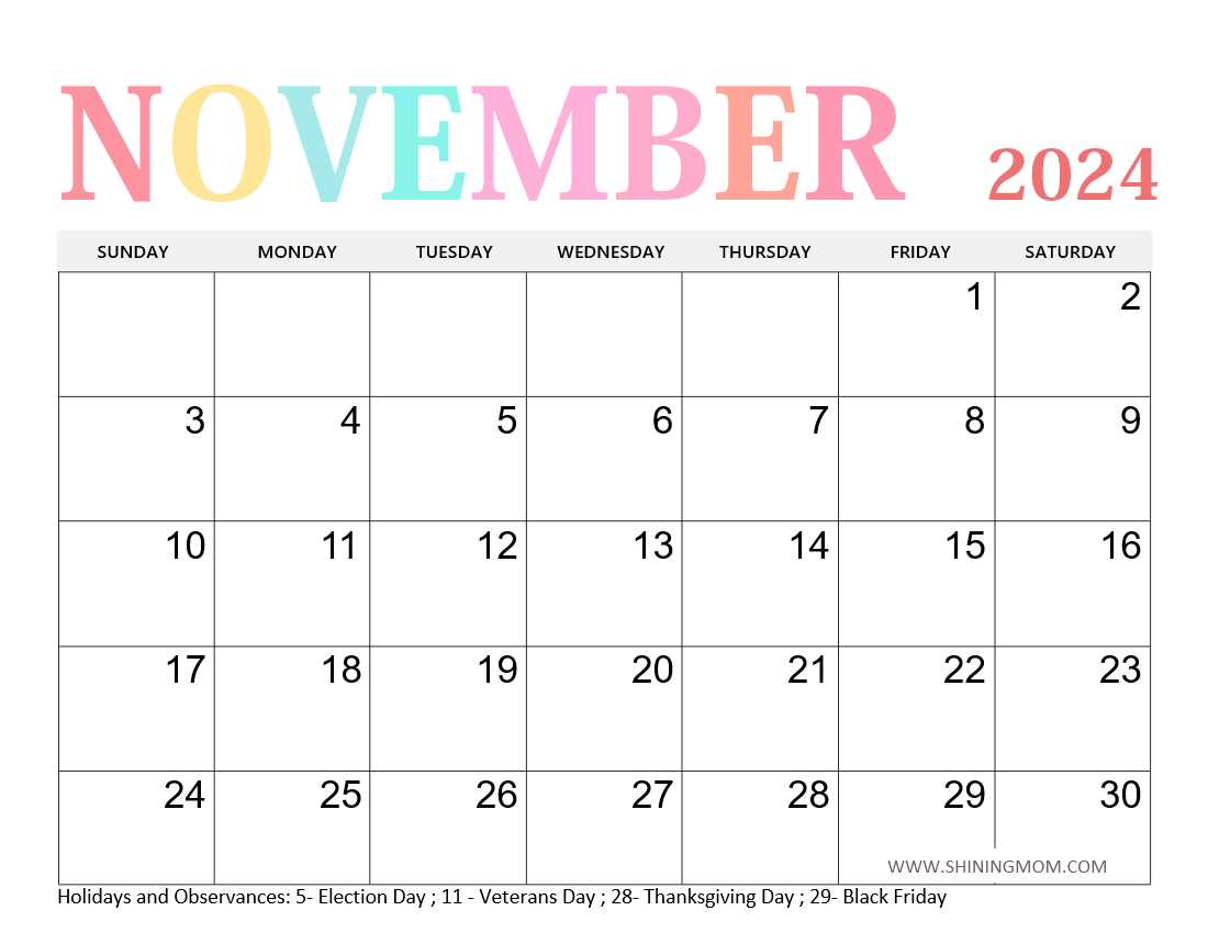 monthly free printable blank calendar template