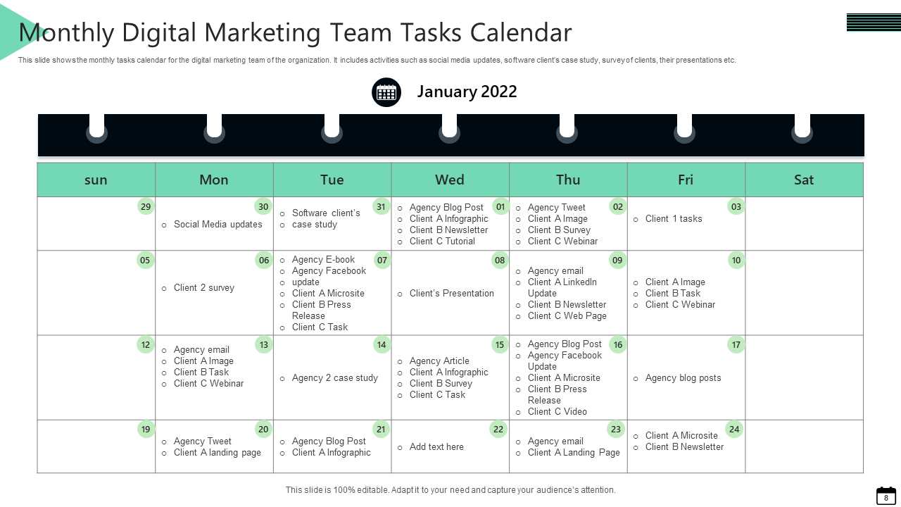 monthly marketing calendar template