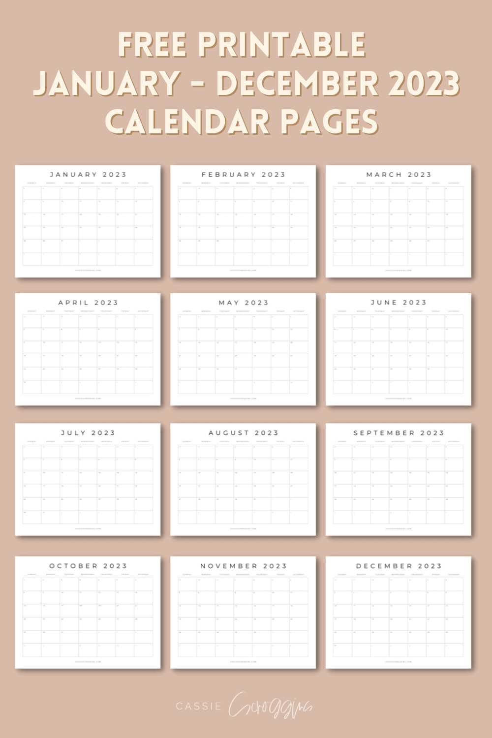 monthly photo calendar template