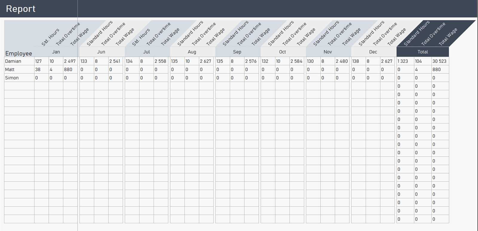 monthly production calendar template