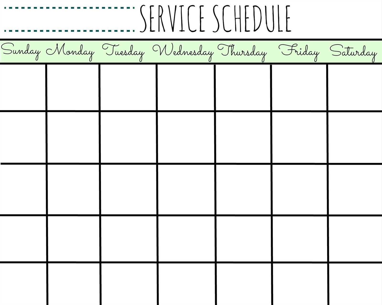 monthly schedule calendar template