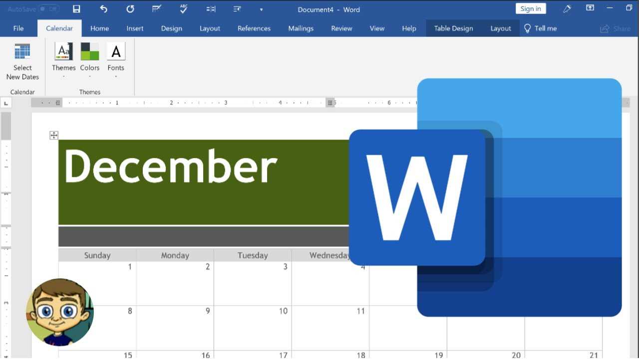 ms office calendar template 2026