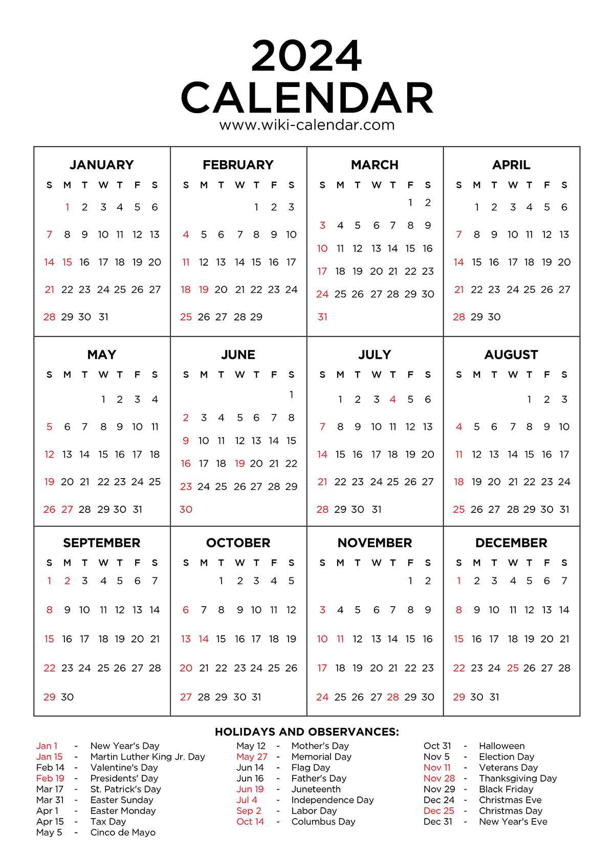 my free calendar template