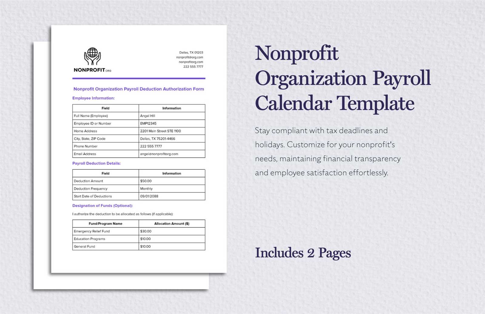 nonprofit board calendar template